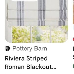 Pottery Barn Riviera Striped Roman Shade in White and blue. I have two shades
